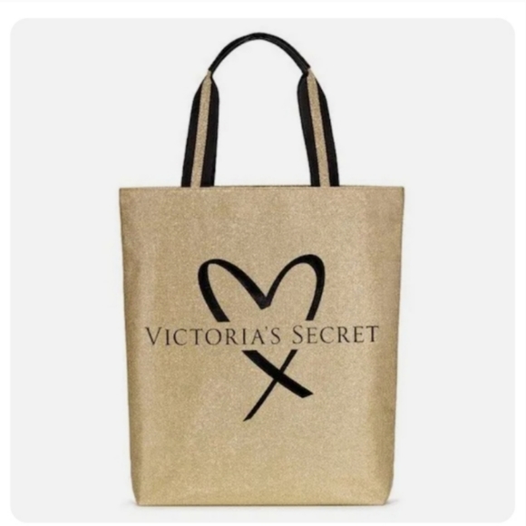 Victoria's Secret Handbags - NWT Victoria's Secret Tote Bag-Gold Metallic